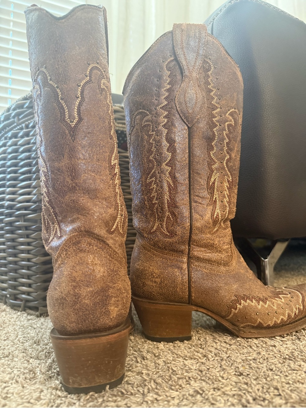 Circle G Brown Western Cowboy Boots for Women - Picture 4 of 8